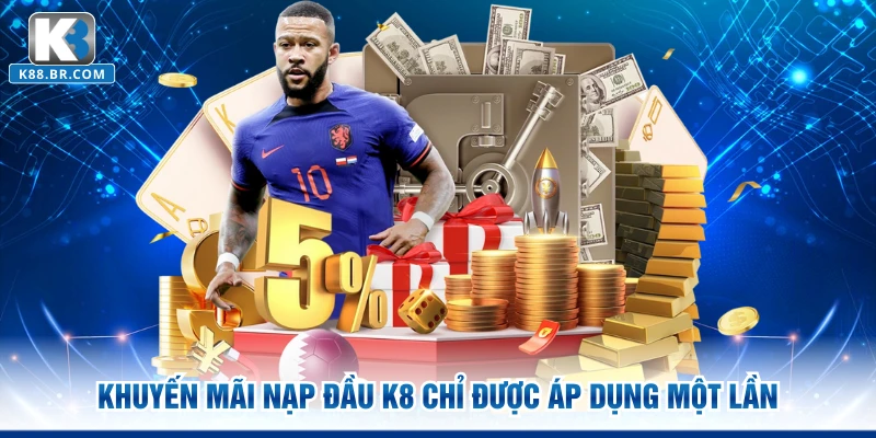 Khuyến mãi nạp đầu K8 chỉ được áp dụng một lần