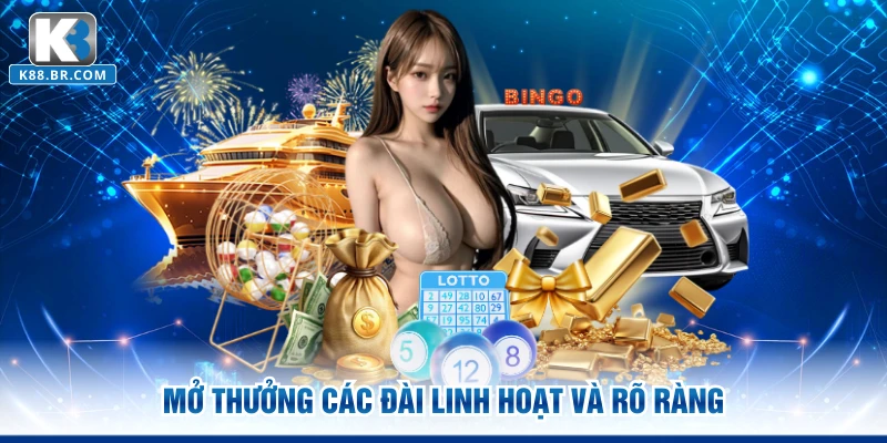Mở thưởng các đài linh hoạt và rõ ràng
